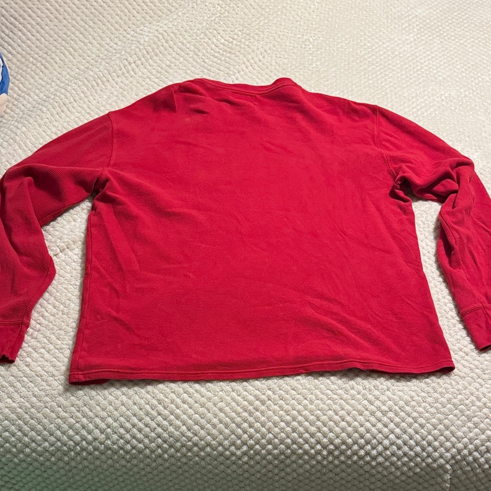 Polo by Ralph Lauren Men's Vibrant Red Long Sleeve Tee - Picture 4 of 10